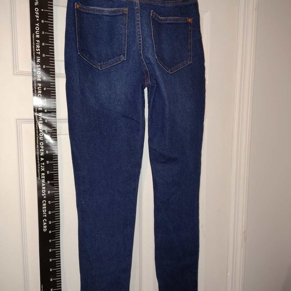 Women's Blue Distressed Jeans - Picture 6 of 13